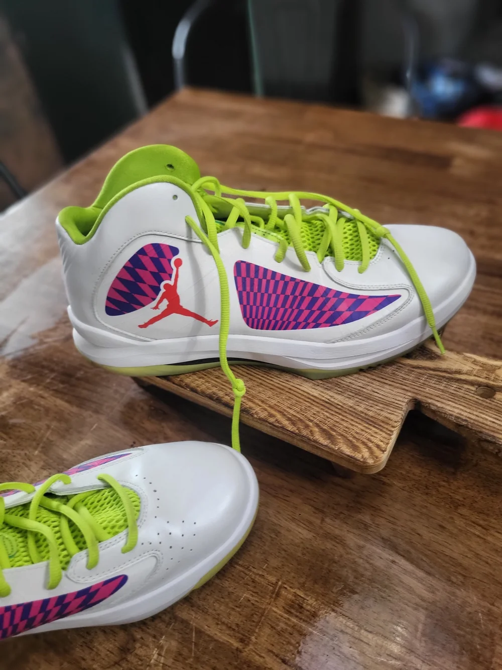 Macho Man Randy Savage Jordan Basketball Sneakers White & Green